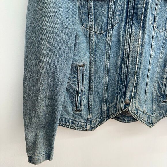 Harley Davidson Biker Blues Women’s Vintage Embroidered Patches Zip Jean Jacket - Picture 16 of 16